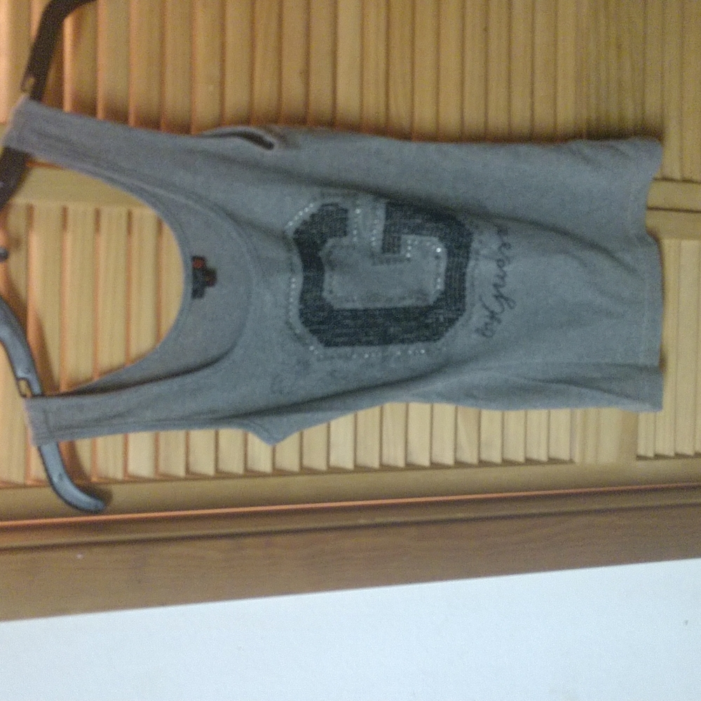Guess Brand Women's Grey Tank with Black Rhinestones & Black Beading-Med.-NWOT